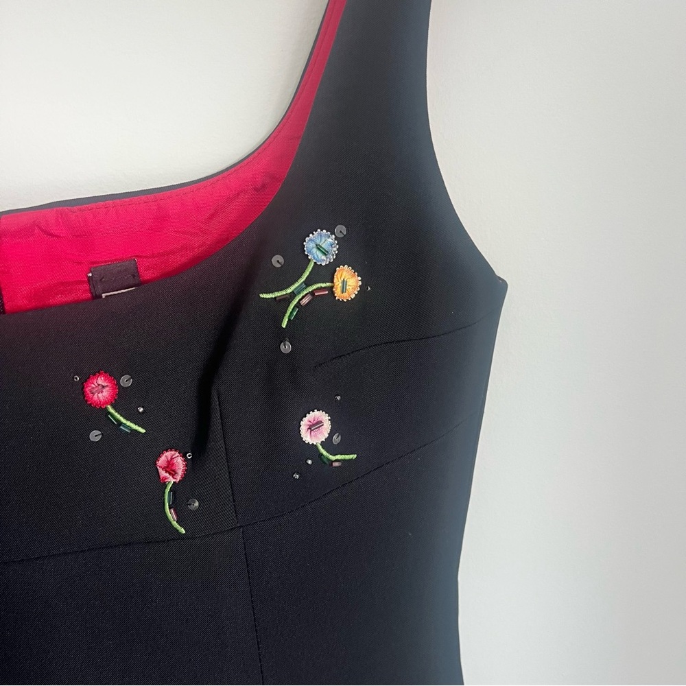 Vintage Laundry by Shelli Segal Black Sleeveless Dress Women's Size 2 USA 1995 - Picture 3 of 9